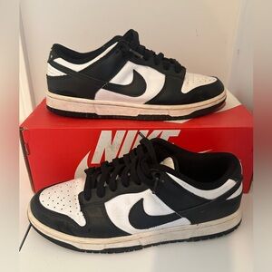 Nike Dunk Low Men's Black and White Panda Low-Top Sneakers - Size 8